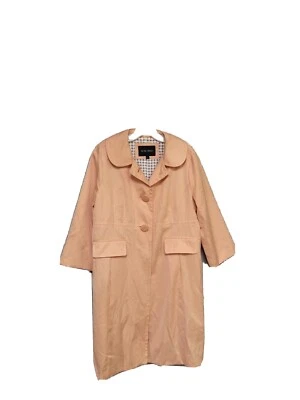 Abrigo para mujer NINE WEST talla grande para todo clima melocotón trinchera botones grandes bolsillos  Foto 1 de 4