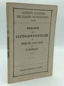 THEORIE DER LUFTSCHWINGUNGEN by H. Helmholtz - 1896 - German - vintage - science - Picture 1 of 5