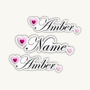 Custom Name Vinyl Sticker Hearts Waterproof Personalized Decal Bottle Laptop - Picture 1 of 10