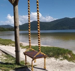 Columpio de macramé hecho a mano, columpio de madera de macramé, columpio de madera, columpio de árbol adulto - Imagen 1 de 5