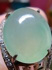 Translucent Icy Ice Light Green 100 Burma Jadeite Jade Ring  Type A Jadeite 