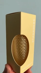 New Starbucks Coffee 2022 Cold Cup Ornament Bling Studded Icy Yellow - Picture 1 of 6