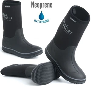 HERREN WASSERDICHTE STIEFEL GARTEN OUTDOOR FESTIVAL JAGD WELLINGTON REGENMUCKER NEU - Bild 1 von 3