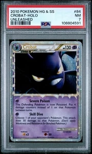 2010 Pokemon HG & SS - CROBAT Prime - Unleashed #84 - Near Mint - PSA 7 - Picture 1 of 2