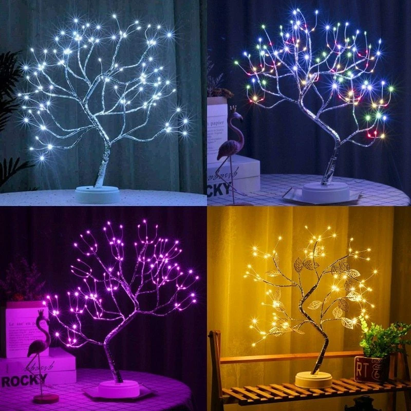 Bonsai LED Night Light Mini Trees Garland Lamp For Home Hotel Party Decors Fairy - Image 1 of 4