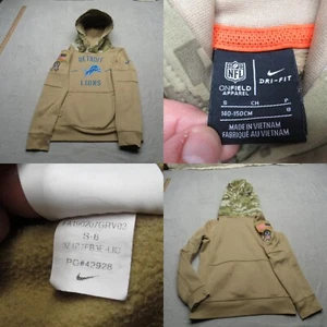 Salute to Service Detroit Lions Hoodie Nike NFL Youth Small Tan Camo Football - Picture 1 of 16