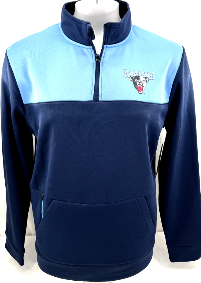 NEW Maine Black Bears Colosseum Athletics 1/4 Zip Pullover Sweatshirt Men's L - Image 1 of 4