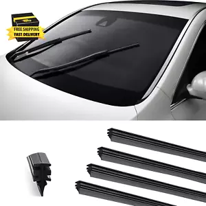 4 Pack Windshield Wiper Blades Refills, DIY Adjustable Car Windscreen Wiper Rubb - Picture 1 of 7
