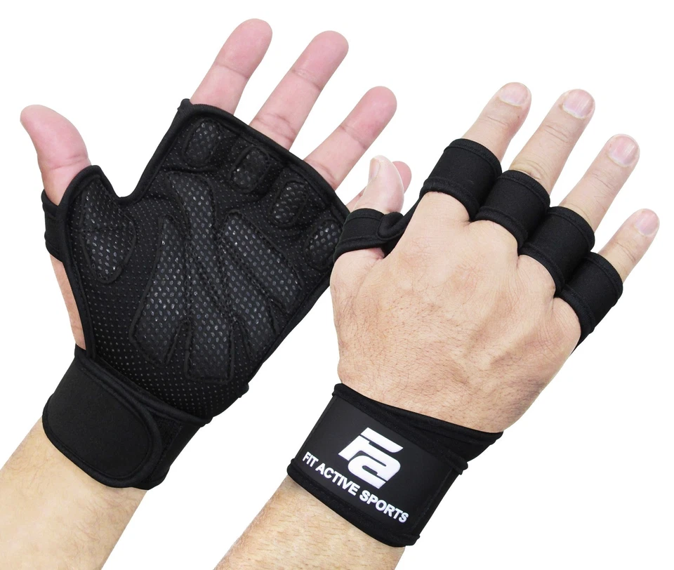 Guantes de entrenamiento Fit Active Sports para levantamiento de pesas con envoltura de muñeca para entrenamiento de gimnasio Foto 1 de 4