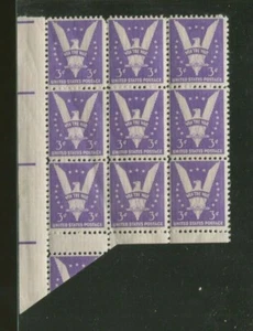 United States Postage Stamps #905 MNH VF Gutter Snipe Block of 9 - Picture 1 of 1