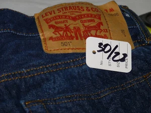 USED SHORTENED! Levis MENS SIZE 30x28 501 Denim Jeans BLUE Button Fly - Picture 1 of 4
