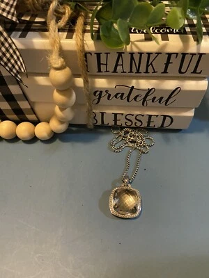 Ожерелье DAVID YURMAN из чистого серебра с белым топазом и бриллиантами 17,1 грамма 18 дюймов - Изображение 1 из 4