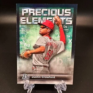 2023 Bowman Platinum Justin Crawford Precious Elements #PE-26 Phillies - Picture 1 of 2