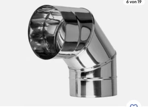 Edelstahl 0,6 mm Abgasrohr Sanierung Ø 220mm Ofenknie Bogen Rauchrohr Ofenrohr - Bild 1 von 1