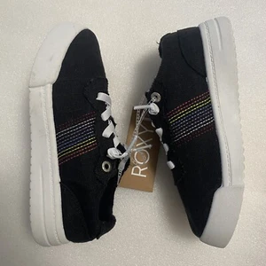 Roxy Girl RG Cannon Sneakers USA 2 UK 13 EUR 32 Black Rainbow (MSRP $39) NEW - Picture 1 of 12