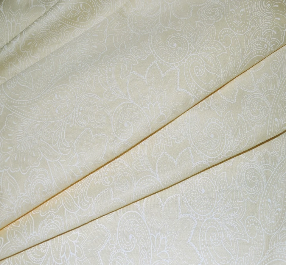 Paisley Print Sheet Set 100% Premium Cotton Sateen Ivory Custom Deep Pocket - Image 1 of 1