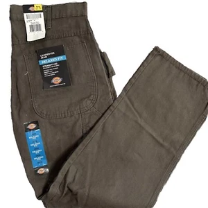 Dickies Mens Work Jeans Relaxed Fit Carpente Cotton Pants Green Duck Canvas - Picture 1 of 15