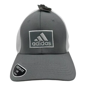 Men's Adidas Golf 2 Stretch-Fit Performance Hat Cap Gray White Size S/M - Picture 1 of 6