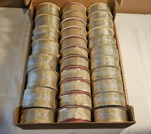 Lot of 30 NOS Vintage McGinley Mills Holiday Ribbon Polyester Wired - Picture 1 of 10