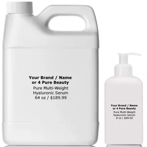 Multi-Weight 100% Pure Hyaluronic Acid Serum 64 oz + 8 oz, WHOLESALE Hyaluronic - Picture 1 of 6