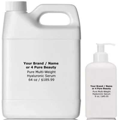 Multi-Weight 100% Pure Hyaluronic Acid Serum 64 oz + 8 oz, WHOLESALE Hyaluronic - Image 1 of 4