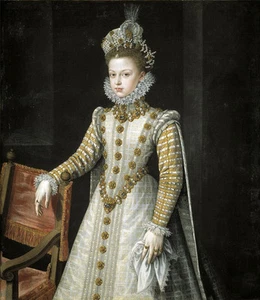 Oil painting Alonso Sanchez Coello - The Infanta Isabel Clara Eugenia nice girl - Picture 1 of 1