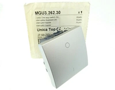 TELEMECANIQUE Interruptor basculante Schneider MGU3.262.30 Unica Top interruptor aluminio 2p 16A Rocker Switch