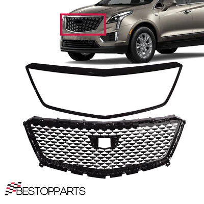 2PCS Of Front Grille Sky Diamond&Grille Outer Frame For Cadillac XT5 2017-2023 - Imagem 1 de 4