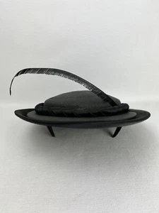 Vintage Filene's Womens Hat Black With Ribbon And Feather Elegant Derby - Picture 1 of 12