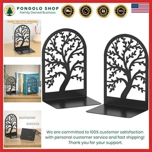 Sujetalibros muy finos 1 par, extremos de libro de metal negro, sujetalibros para estantes, decoración única - Imagen 1 de 10