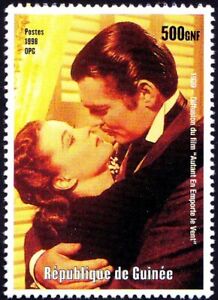 Guinea 1998 MNH, 1939 Film Gone with the Wind, actors Clark Gable, Vivien Leigh