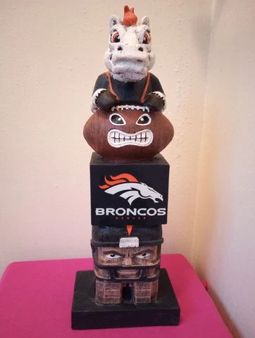 Denver Broncos NFL Tiki Totem Pole Statue Cover