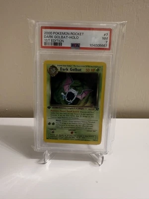 POKEMON DARK GOLBAT PSA 7 1ST EDITION TEAM ROCKET HOLO #7 2000 - Image 1 of 2