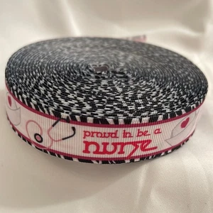 Black & Pink Proud to be a Nurse 7/8" Ribbon 3 yards - Picture 1 of 2