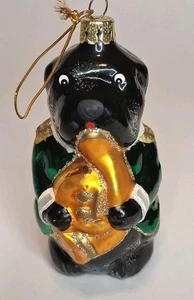 Holiday Home Glass Christmas Tree Ornament Jazz Dog Bulldog - Picture 1 of 7