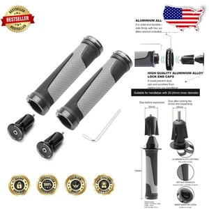 Durable Double Lock Bicycle Grips - Rubber Comfort for Long Rides on Any Bike - Picture 1 of 8