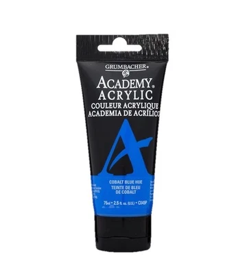 Grumbacher Academy Acrylic Paint – Cobalt Blue Hue 75 ml / 2.5 oz – Gloss Finish - Image 1 of 2