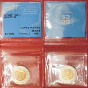 MS64 1996 Canada 2 Dollars CCCS Certification No. 1200640115678 - Picture 1 of 1