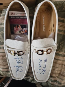 Christmas Vacation Randy Quaid Signed White Shoes Shi*% Full added JSA Cert - Picture 1 of 5