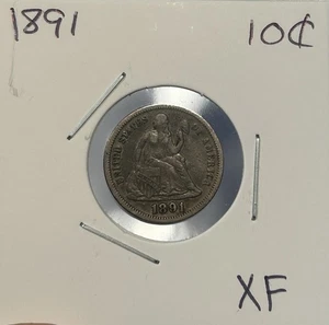 1891 Seated Liberty Dime Coin  - Picture 1 of 3