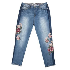 Vintage America Bestie Denim Jeans mit Blumenstickerei bequeme Passform Damengröße 12/31 - Bild 1 von 12