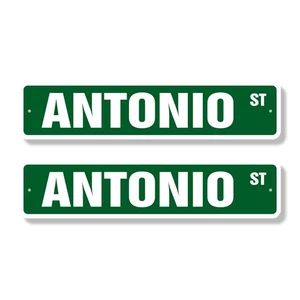 ANTONIO Street Sign (2 Pack) Childrens Name Room Metal Road Sign - Picture 1 of 7