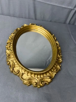 Espejo dorado ovalado ornamentado de colección 9" Foto 1 de 4