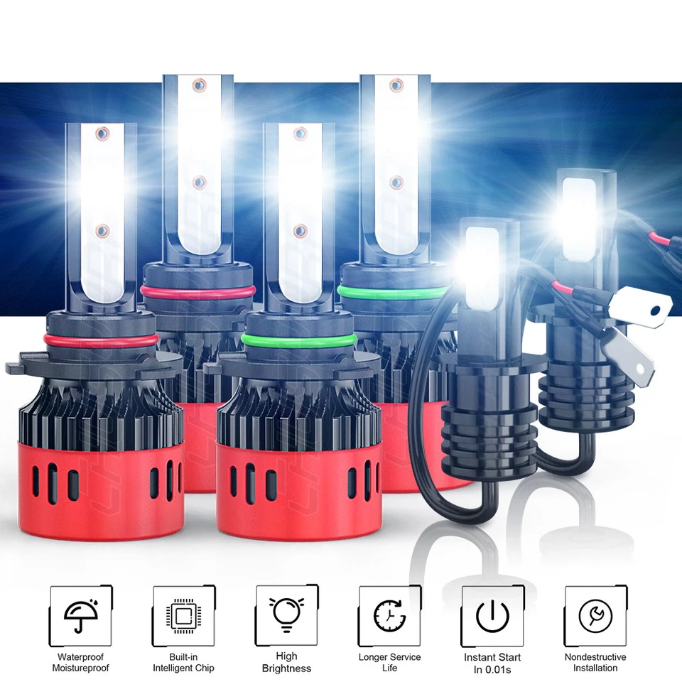 Combo faros LED + faros antiniebla para BMW 325I 325IS 325IX 1988 1989 6000K Foto 1 de 4