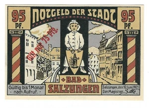 Notgeld Bad Salzungen - Stadt Bad Salzungen - 95 Pf. auf 75 Pf. abgewertet -1921 - Picture 1 of 2