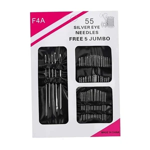 Assorted Hand Sewing Needle Set 55 Needles for Sewing Crafts and Repairing - Picture 1 of 8