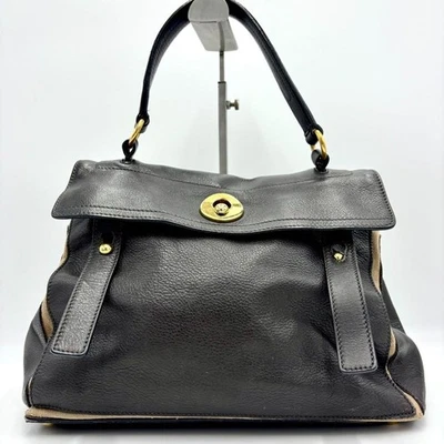 Yves Saint Laurent Muse Two Leather Handbag Black y2k Vintage - Image 1 of 4