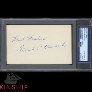 Frank Brimsek signed 3x5 Index Card PSA DNA Slab Inscribed Hockey Auto C5162 - Picture 1 of 2