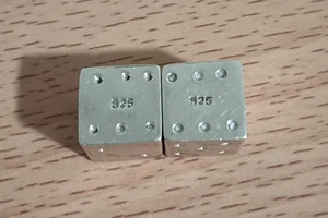 925 Sterling Silver PAIR OF DICE 2 Two 14mm wide each - Picture 1 of 3