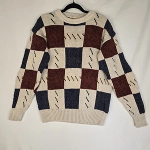 Suéter para Hombres St Johns Bay Med Patchwork Años 90 Dinero Antiguo Cosby Algodón Pescador - Imagen 1 de 10